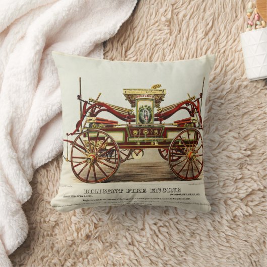ヴィンテージDiligent Fire Engine, 1852, Restored クッション (ブランケット)