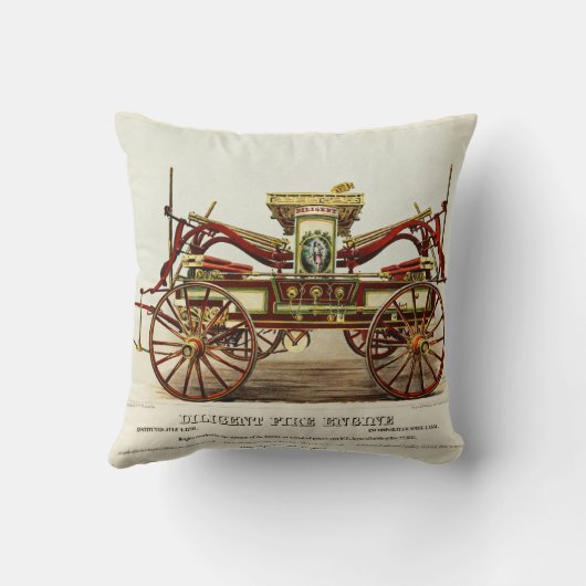 ヴィンテージDiligent Fire Engine, 1852, Restored クッション (裏面)