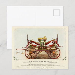 ヴィンテージDiligent Fire Engine, 1852, Restored ポストカード