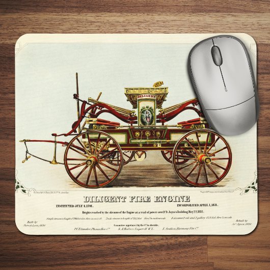 ヴィンテージDiligent Fire Engine, 1852, Restored マウスパッド