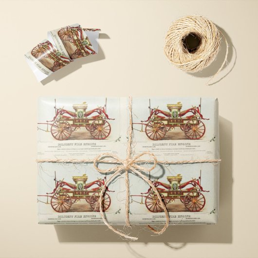 ヴィンテージDiligent Fire Engine, 1852, Restored ラッピングペーパー