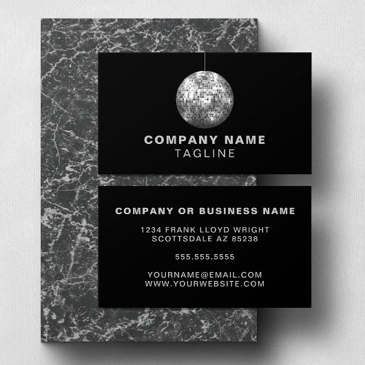 ヴィンテージDisco Ball DJまたはパーティープランナー 名刺