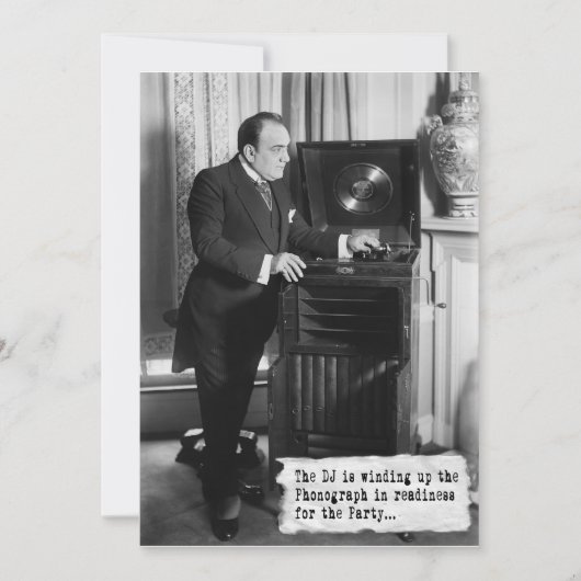 ヴィンテージDJのパーティの招待状 招待状 (正面)