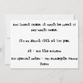 ヴィンテージDJのパーティの招待状 招待状 (裏面)