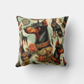 ヴィンテージDobermanシームレ絵画ス クッション (裏面)