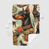 ヴィンテージDobermanシームレ絵画ス ゴルフタオル (インサイチュ)