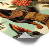 ヴィンテージDobermanシームレ絵画ス ポスター (角)