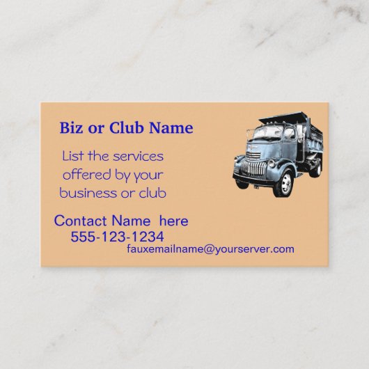 ヴィンテージDumptruckビジネスはCard2カスタマイズ 名刺 (正面)