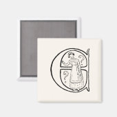 ヴィンテージEのイラストレーション マグネット (正面/裏面)