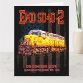 ヴィンテージEMD SD40-2ディーゼル機関車アメリカ国旗 サンキューカード (正面)