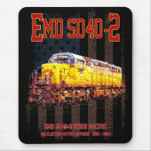 ヴィンテージEMD SD40-2ディーゼル機関車アメリカ国旗 マウスパッド (正面)