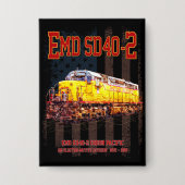 ヴィンテージEMD SD40-2ディーゼル機関車アメリカ国旗 缶バッジ (正面)