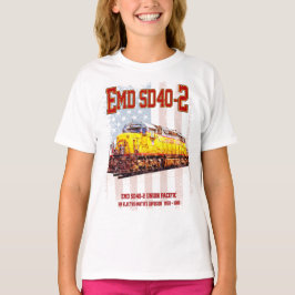 ヴィンテージEMD SD40-2ディーゼル機関車アメリカ国旗 Tシャツ