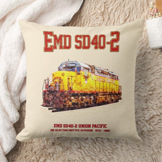 ヴィンテージEMD SD40-2ディーゼル機関車 クッション (ブランケット)