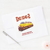 ヴィンテージEMD SD40-2ディーゼル機関車。 スクエアシール (封筒)