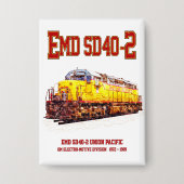 ヴィンテージEMD SD40-2ディーゼル機関車 缶バッジ (正面)