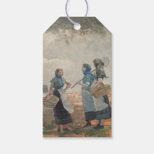 ヴィンテージEnglish Fisher Girls (Tynemouth, England) ギフトタグ (正面)