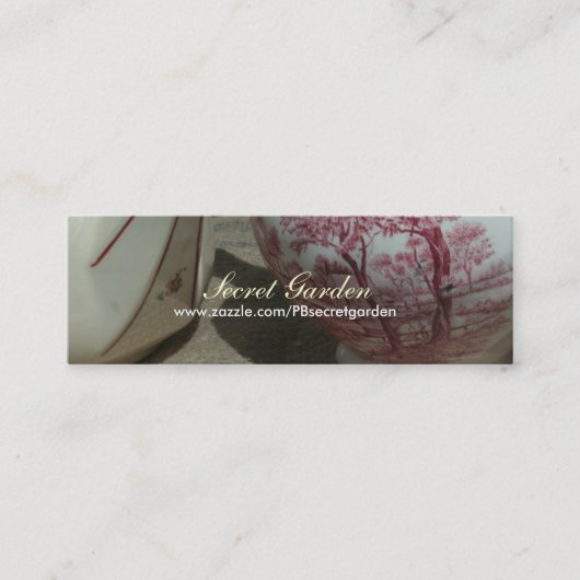 ヴィンテージEnglish Teapot Tea Time Business Card 2 スキニー名刺 (正面)