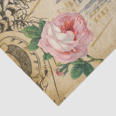 ヴィンテージEphemeraフローラスクリプトバードデクページバラ 薄葉紙 (詳細)