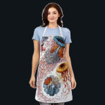 ヴィンテージErnst Haeckel, Discomedusae エプロン<br><div class="desc">ヴィンテージイラストレーション海洋生命生物学デザインby Ernst Haeckel.海の水の中で泳ぐ様々なカラフルクラゲの動物。ゼリー魚は、傘の形をした水中競技と長い尾を引く触手を持つ自由な水泳体動物である。それらは海のすべてと淡水湖や川の一部で見ることができる。</div>