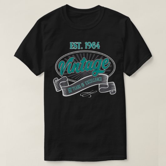 ヴィンテージEST 1964 57年エセルンス57歳の誕生日 Tシャツ (デザイン正面)