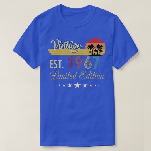ヴィンテージEst 1967限定版誕生日 Tシャツ (デザイン正面)