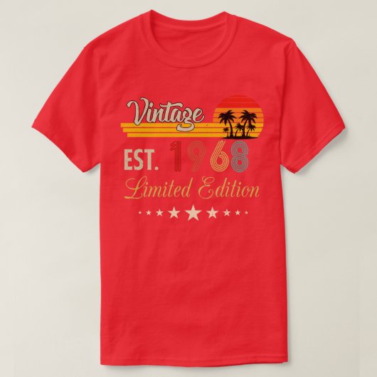 ヴィンテージEst 1968限定版誕生日 Tシャツ (デザイン正面)