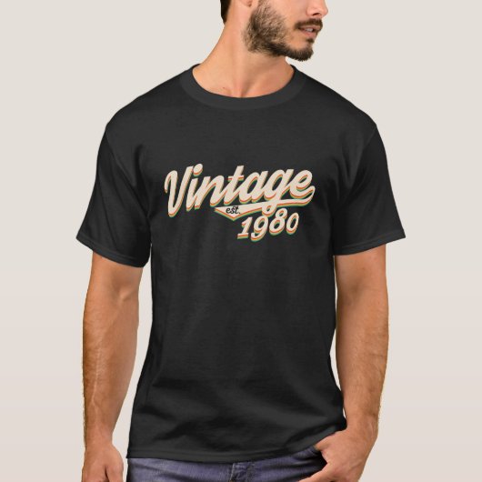 ヴィンテージEst 1980 - 40歳の誕生日プレゼント40年 Tシャツ (正面)