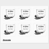 ヴィンテージExライブラリとブックシールテンプレート スクエアシール (シート)