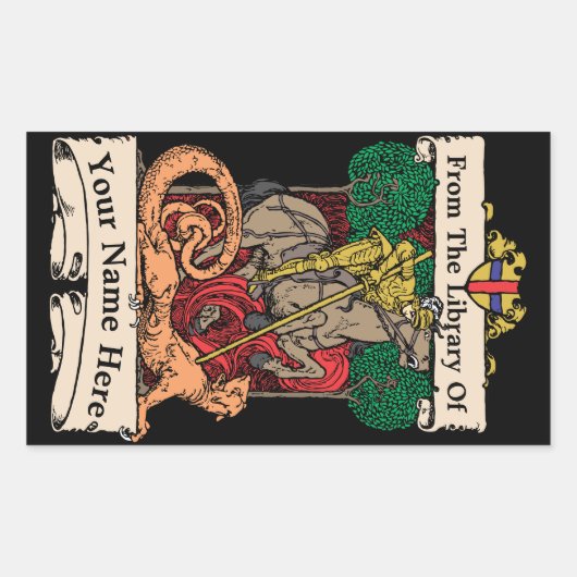 ヴィンテージexライブリスナイト&ドラゴンラベルテンプレート 長方形シール (正面)