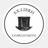 ヴィンテージexライブリトップハットパーソナルブックプレート ラウンドシール (正面)