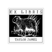 ヴィンテージEx Libris, Capybara Book ラバースタンプ (インプリント)