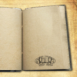 ヴィンテージEx Libris Owls，書籍 ラバースタンプ