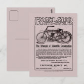 ヴィンテージExcelsior自動サイクルアド ポストカード (正面/裏面)