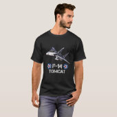 ヴィンテージF-14 Tomcat戦闘機ジェット軍隊航空 Tシャツ (正面フル)