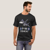 ヴィンテージF-14 Tomcat戦闘機ジェット軍隊航空 Tシャツ (正面フル)
