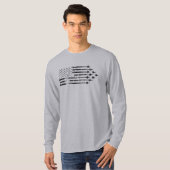 ヴィンテージF-15Eの戦闘機の飛行機雲の米国旗 Tシャツ (正面フル)