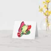 ヴィンテージF is for Frog Valentine カード (黄色い花)