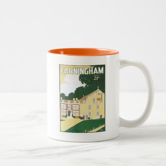 ヴィンテージFarninghamイギリス ツートーンマグカップ (右)