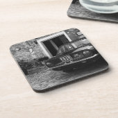 ヴィンテージFIAT車でイタリアのモノクロ コースター (左側)