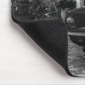 ヴィンテージFIAT車でイタリアのモノクロ マウスパッド (コーナー)