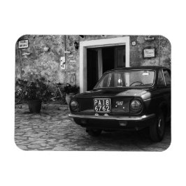 ヴィンテージFIAT車でイタリアのモノクロ マグネット