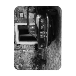 ヴィンテージFIAT車でイタリアのモノクロ マグネット