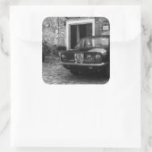 ヴィンテージFIAT車（イタリア）モノクロ スクエアシール (バッグ)