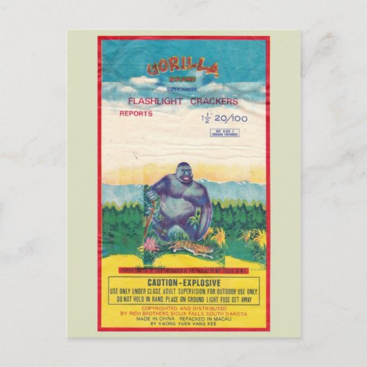 ヴィンテージFirecrckerパッケージはがき ポストカード (正面)