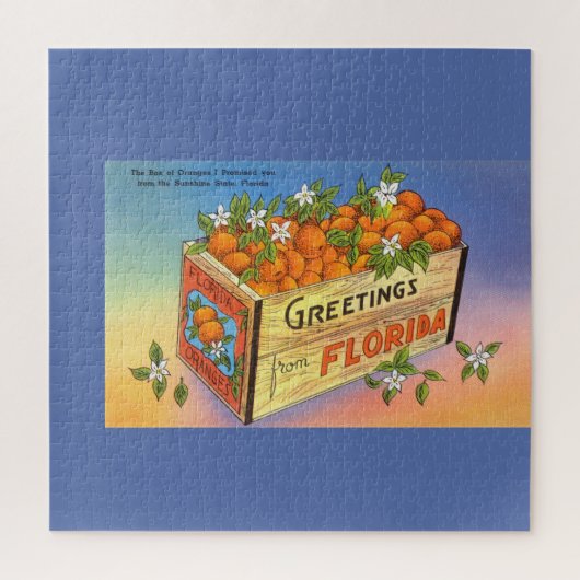 ヴィンテージFlorida Citrus Fruitからの挨拶 ジグソーパズル (縦)