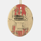 ヴィンテージFOOSBALL FUZBOLLの写真の芸術のテーブルのフットボール セラミックオーナメント (右)