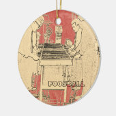 ヴィンテージFOOSBALL FUZBOLLの写真の芸術のテーブルのフットボール セラミックオーナメント (左)