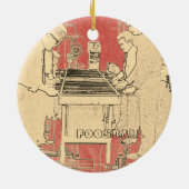 ヴィンテージFOOSBALL FUZBOLLの写真の芸術のテーブルのフットボール セラミックオーナメント (裏面)