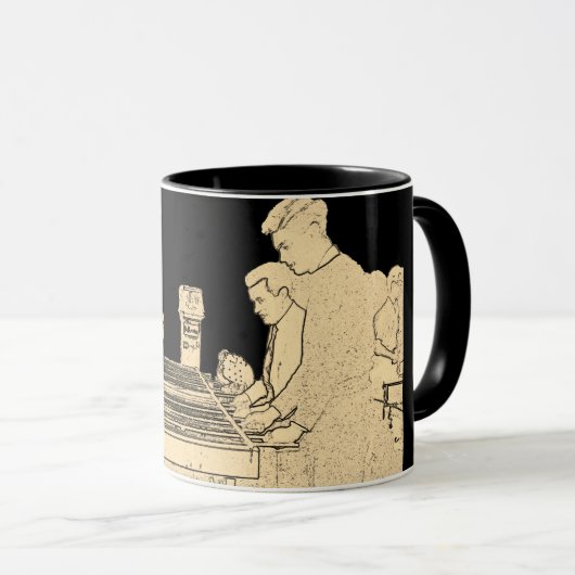 ヴィンテージFOOSBALL FUZBOLLの写真の芸術のテーブルのフットボール マグカップ (正面右)